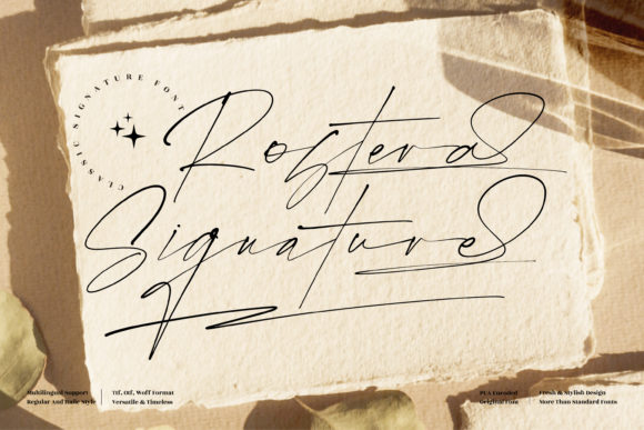 Rostera Signature: A Luxurious Script Font for Campaigns