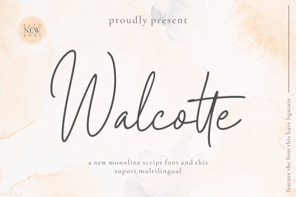 Walcotte: A Delicate Script Typeface for Elegant Editorial Design